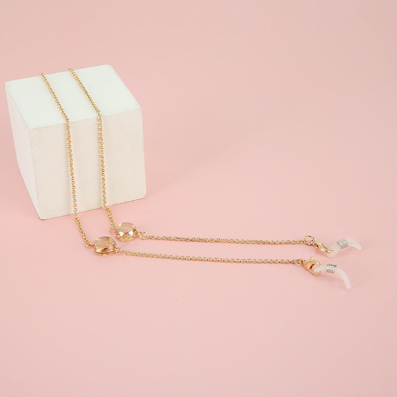 Adjustable Gold Beaded Eyewear Chain Bowlift