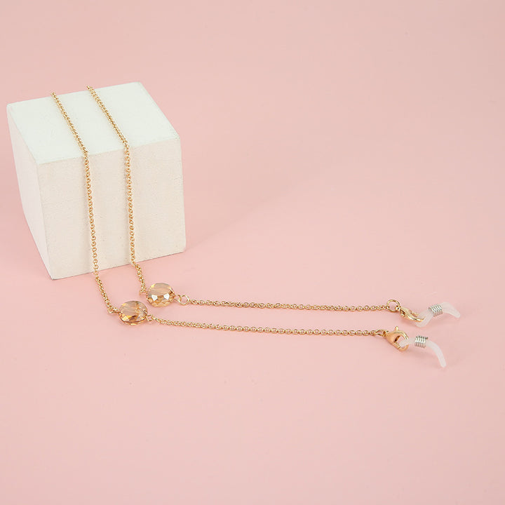 Adjustable Gold Beaded Eyewear Chain Bowlift