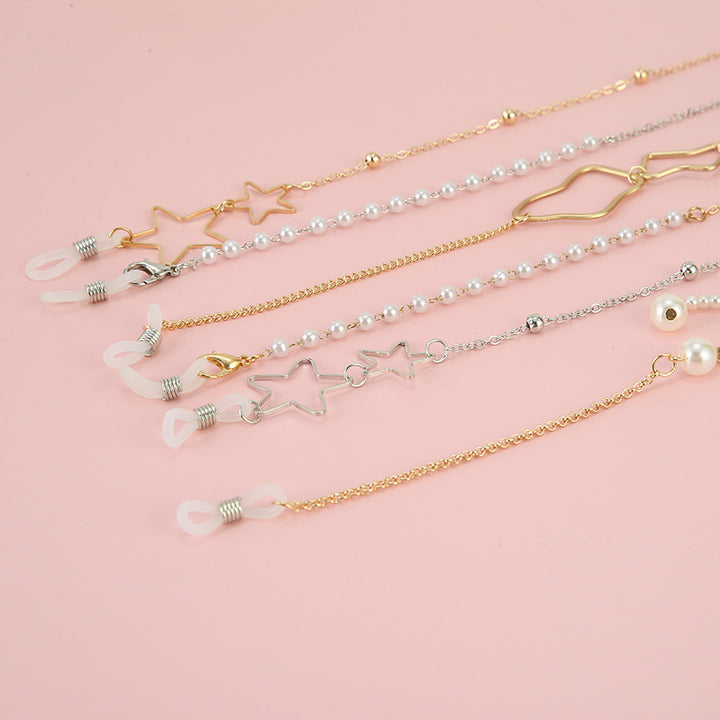 Star-Aligned Beaded Eyewear Chain Bowlift