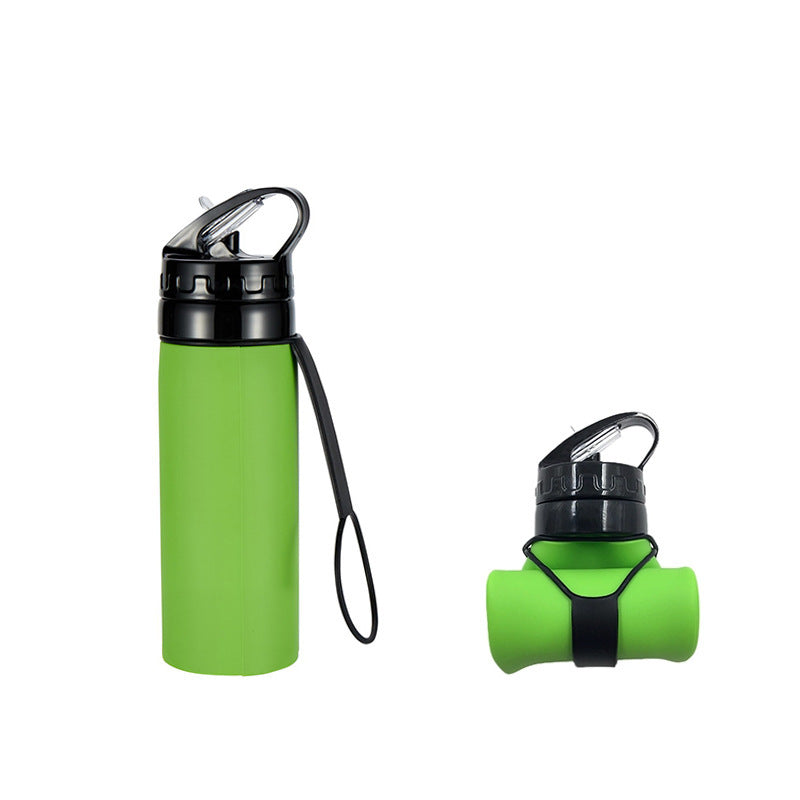Women Foldable Sports Water Bottle with Integrated Straw Bowlift