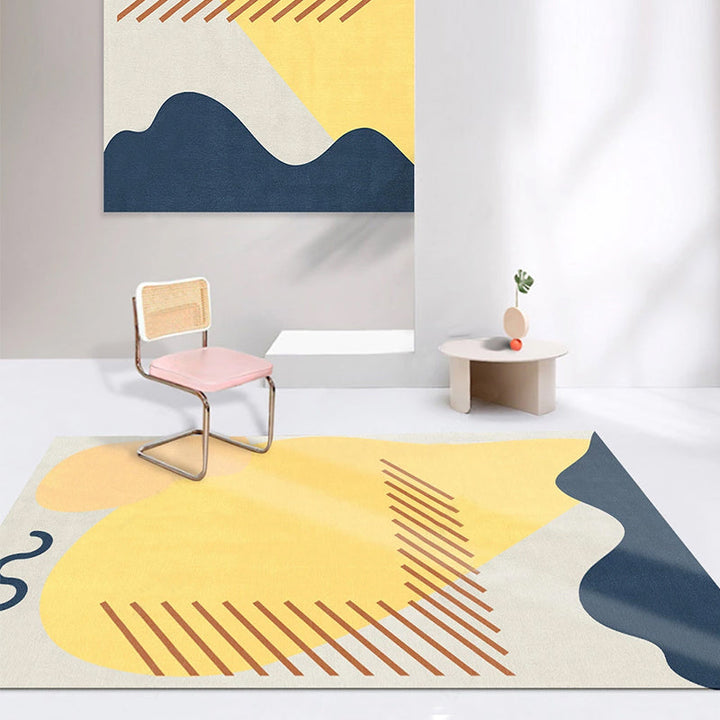 BowLift | Creative decorative carpet Multicolored abstract print carpet Polypropylene non-slip backing pet-friendly carpet