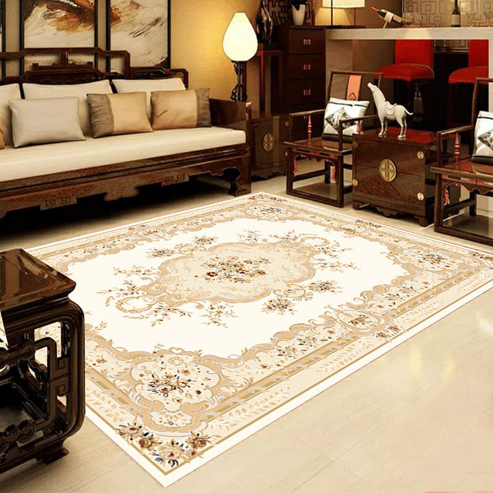 BowLift | Retro Multicolored Western Rug Synthetic Flower Design Area Rug Non-Slip Washable Rug for Living Room