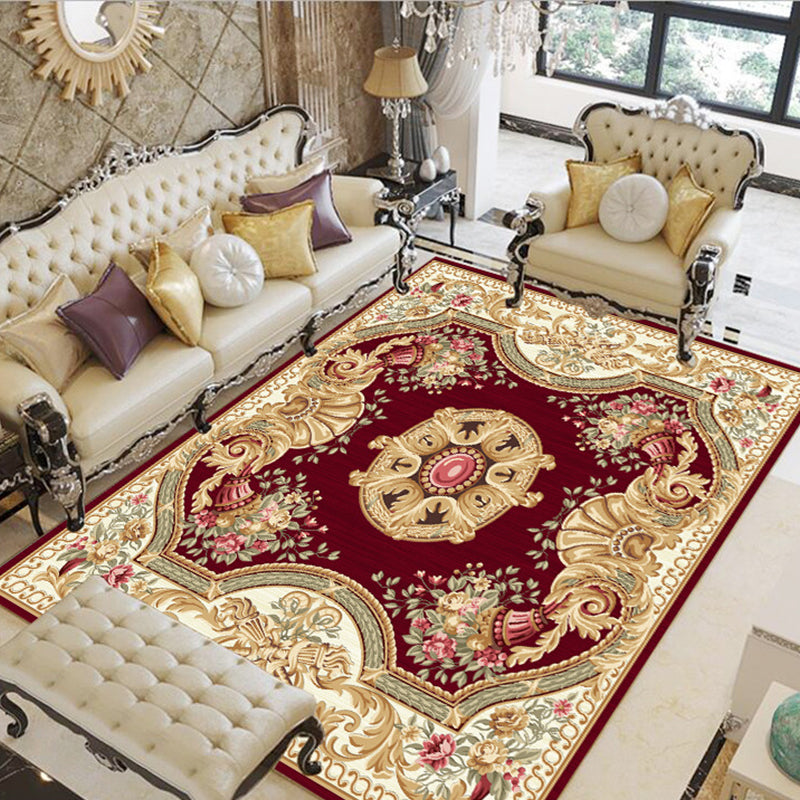 BowLift | Olden Floral patterned carpet multicolored synthetic area rug non-slip backing pet-friendly rug for the living room