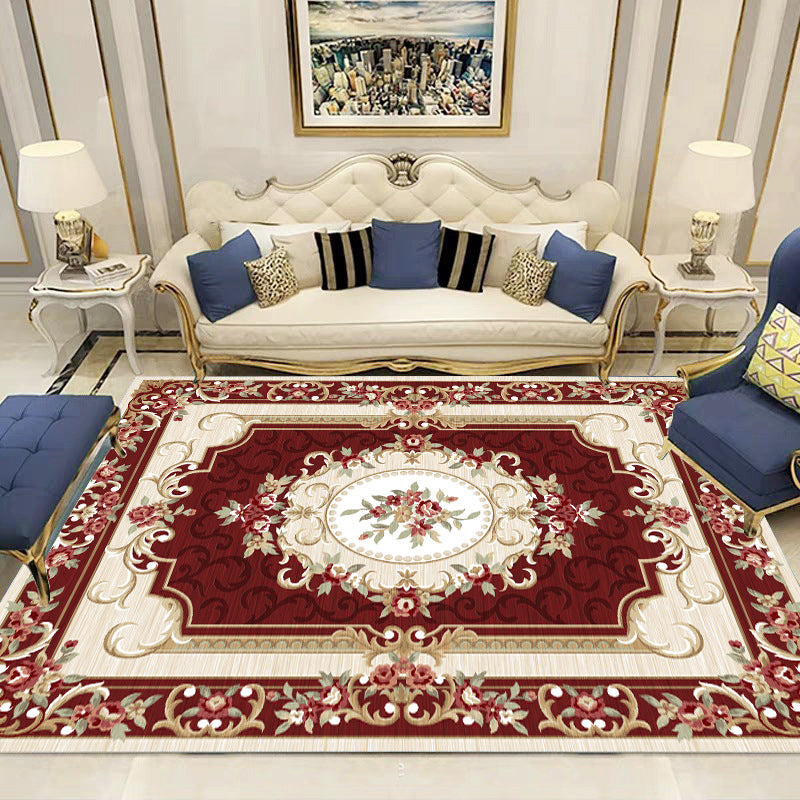 BowLift | Olden Floral patterned carpet multicolored synthetic area rug non-slip backing pet-friendly rug for the living room