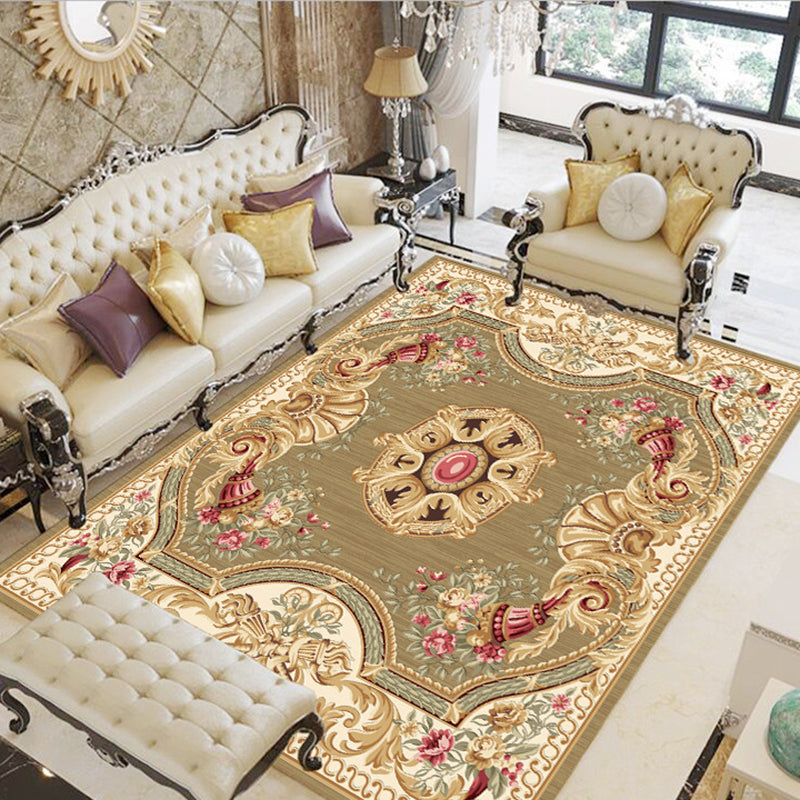 BowLift | Olden Floral patterned carpet multicolored synthetic area rug non-slip backing pet-friendly rug for the living room
