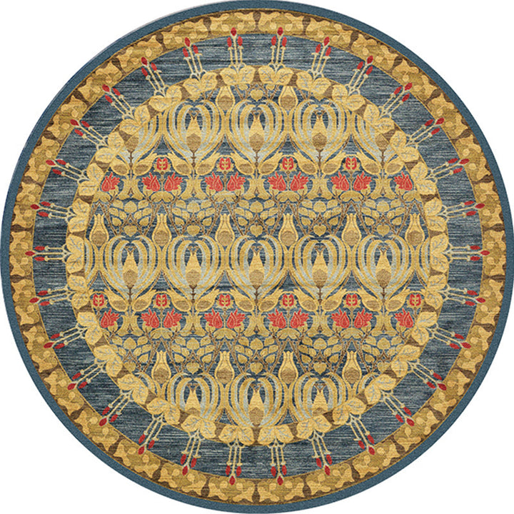 Ethnic Living Room Rug Multicolored Tribal Pattern Rug Synthetic Non-Slip Back Easy Care Indoor Rug | Bowlift