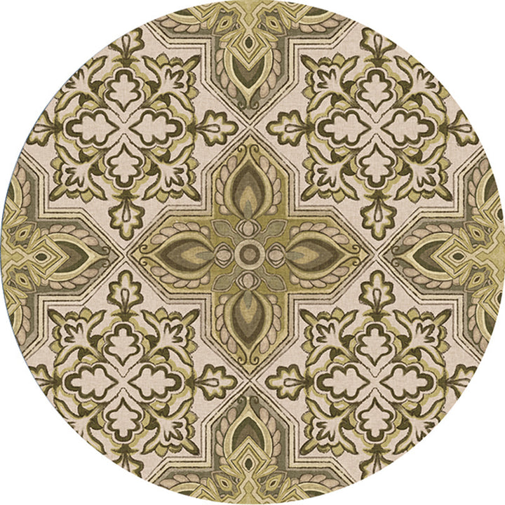 Ethnic Living Room Rug Multicolored Tribal Pattern Rug Synthetic Non-Slip Back Easy Care Indoor Rug | Bowlift