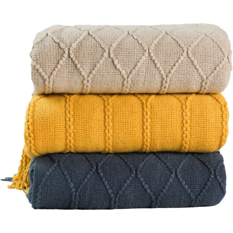 Textured Knitted Throw Blanket