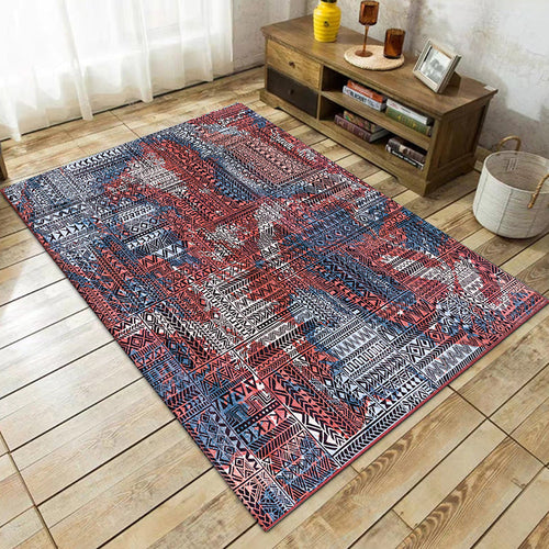 Boho-Chic Living Room Rug Multicolor Geometric Print Rug Polypropylene Machine Washable Non-Slip Back Rug | Bowlift