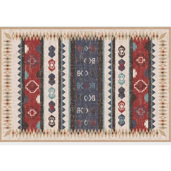 Boho-Chic Living Room Rug Multicolor Geometric Print Rug Polypropylene Machine Washable Non-Slip Back Rug | Bowlift
