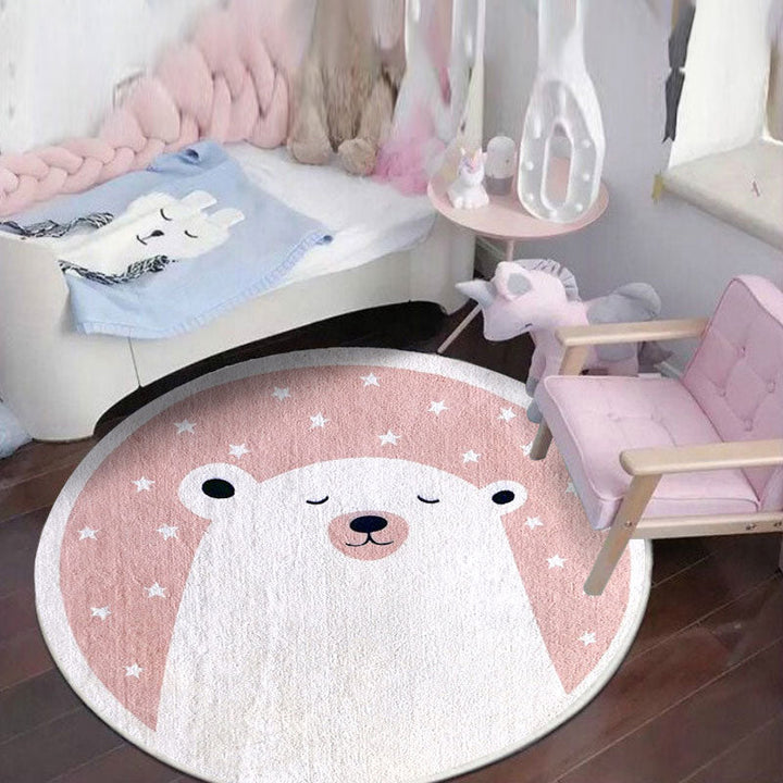 BowLift | Relaxing Cartoon Print Rug Multicolored Polyester Rug Non-slip Machine Washable Easy Care Rug for Kids