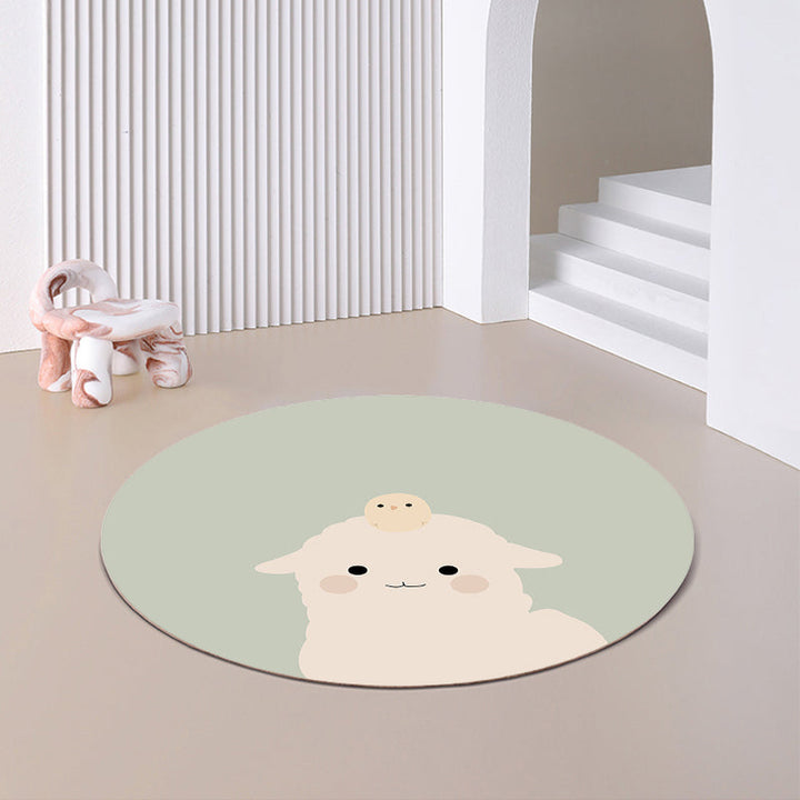 BowLift | Relaxing Cartoon Print Rug Multicolored Polyester Rug Non-slip Machine Washable Easy Care Rug for Kids