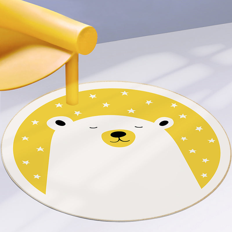 BowLift | Relaxing Cartoon Print Rug Multicolored Polyester Rug Non-slip Machine Washable Easy Care Rug for Kids