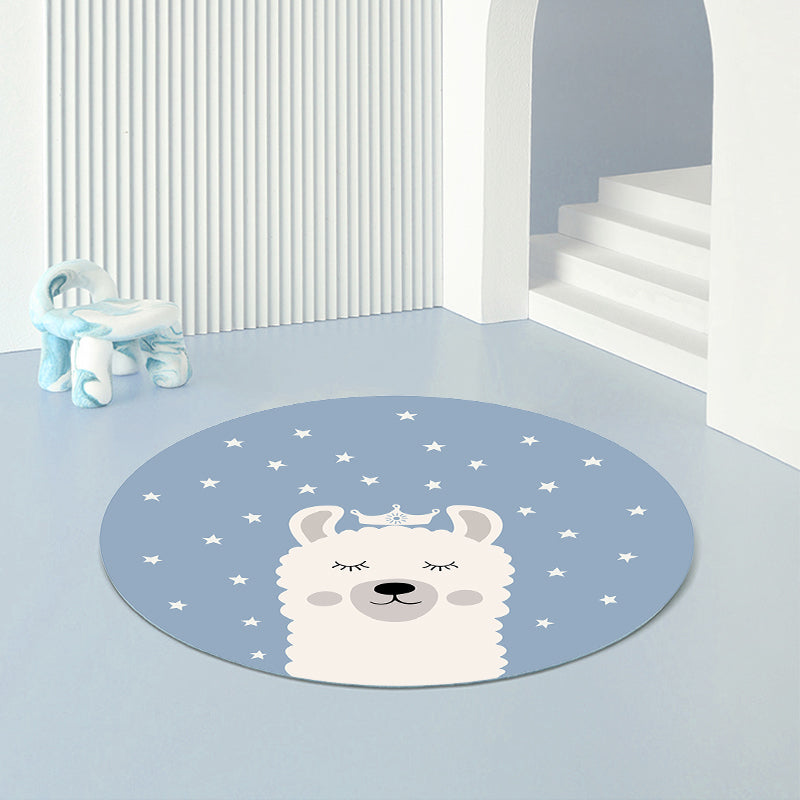 BowLift | Relaxing Cartoon Print Rug Multicolored Polyester Rug Non-slip Machine Washable Easy Care Rug for Kids