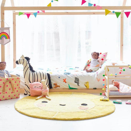 BowLift | Casual Multicolored Pretty Rug Polypropylene Fairy Rug Indoor Carpet Non-slip Backing Washable Rug for Children's Room