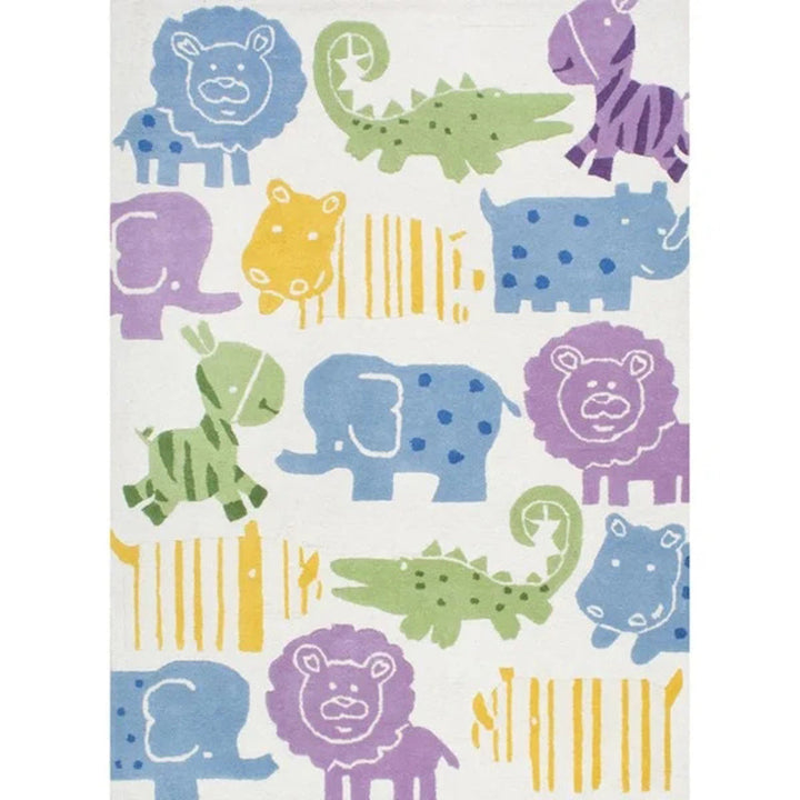 BowLift | Funky Kids Bedroom Rug Multicolor Cartoon Area Rug Polyester Pet-Friendly Machine Washable Rug