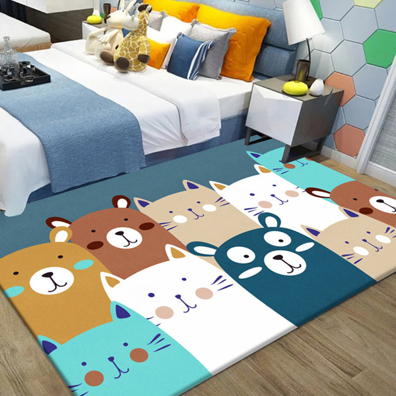 BowLift | Beautiful Children's Room Carpet Multicolor Cartoon Pattern Area Rug Non-Slip Back Easy Care Indoor Rug