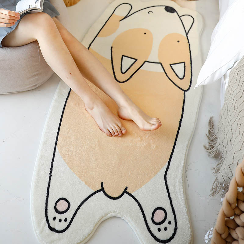 BowLift | Innovative Shape Cartoon Rug Multi-Color Cute Area Rug Polyester Anti-Slip Mat Pet-Friendly Rug for Kids