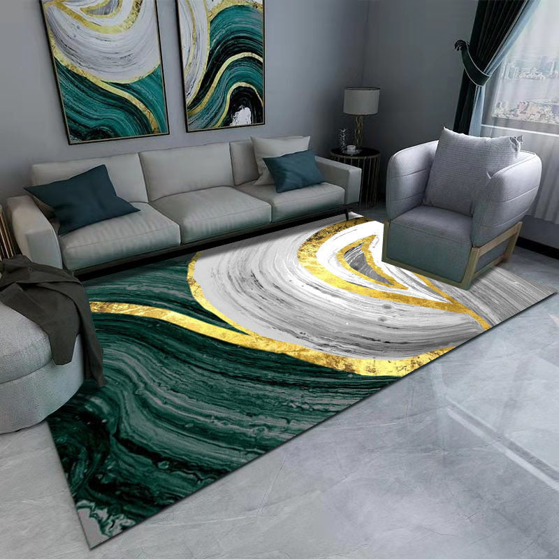 BowLift | Contemporary geometric printed carpet Multicolored polypropylene carpet Non-slip backing Machine washable carpet for the living room