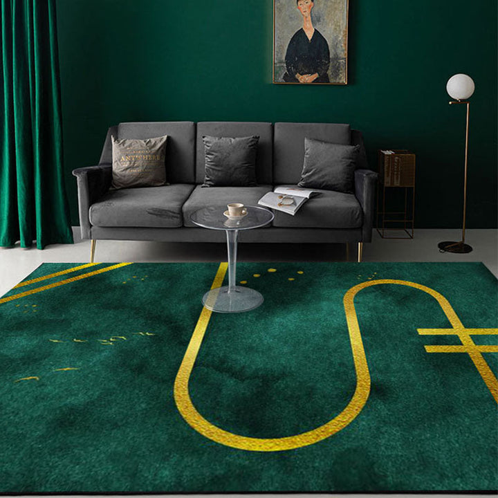BowLift | Contemporary geometric printed carpet Multicolored polypropylene carpet Non-slip backing Machine washable carpet for the living room