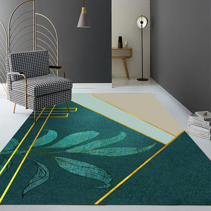 BowLift | Contemporary geometric printed carpet Multicolored polypropylene carpet Non-slip backing Machine washable carpet for the living room