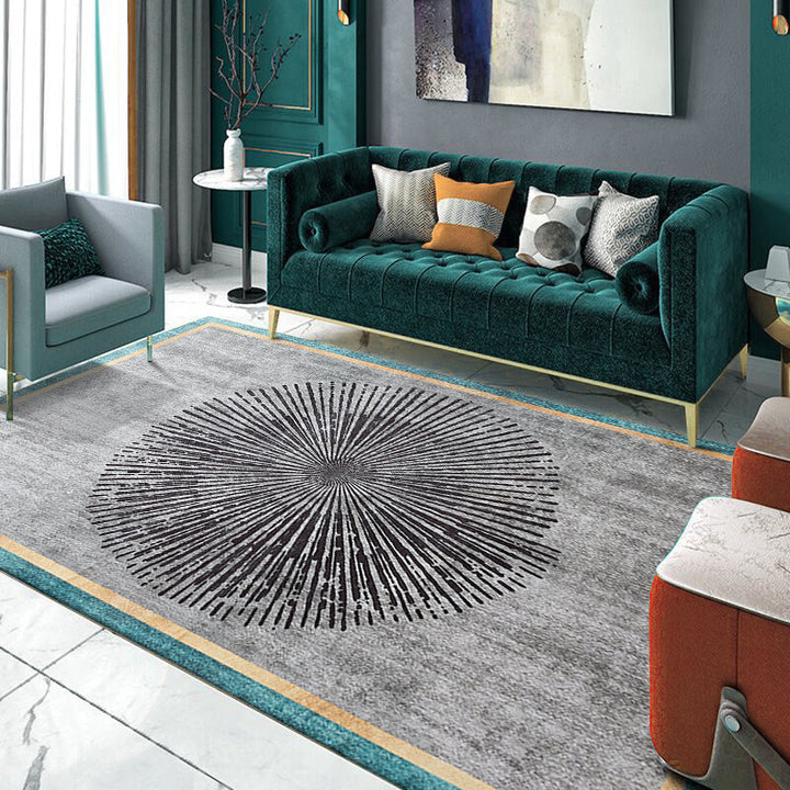 BowLift | Simple Geometric Print Rug Multi Colored Synthetic Non-Slip Machine Washable Area Rug for Living Room