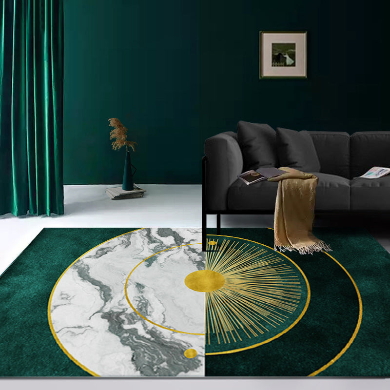 BowLift | Simple Geometric Print Rug Multi Colored Synthetic Non-Slip Machine Washable Area Rug for Living Room