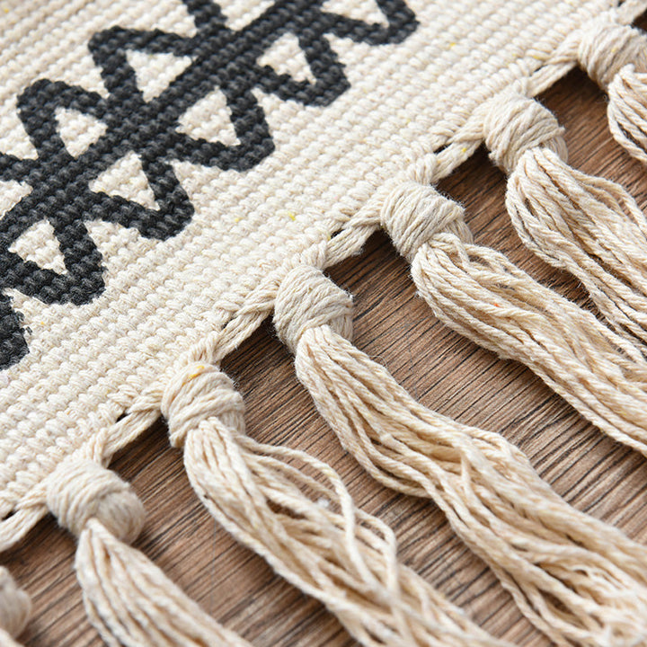 BowLift | Western Bedroom Rug Multicolored Geometric Print Rug Polyester Handwoven Pet-Friendly Area Rug with Fringes