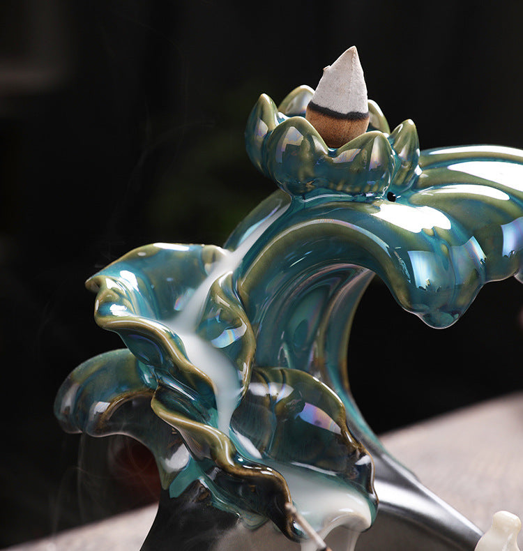 Artistic Wave-Inspired Incense Holder