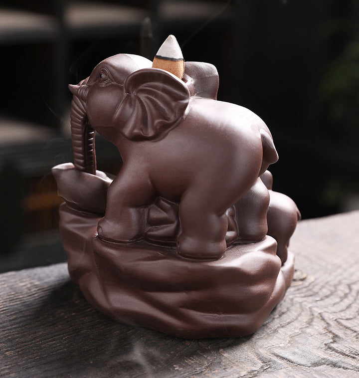 Elephant Theme Decorative Waterfall Incense Holder