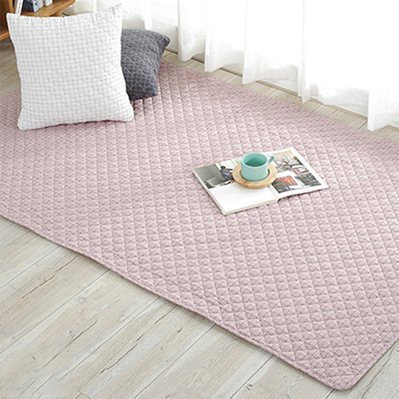 Multicolored simple cotton rug with striped design, non-slip backing, machine washable, rug for the bedroom | Bowlift