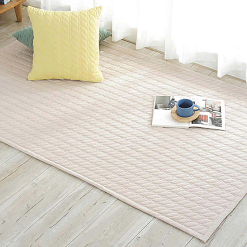 Multicolored simple cotton rug with striped design, non-slip backing, machine washable, rug for the bedroom | Bowlift