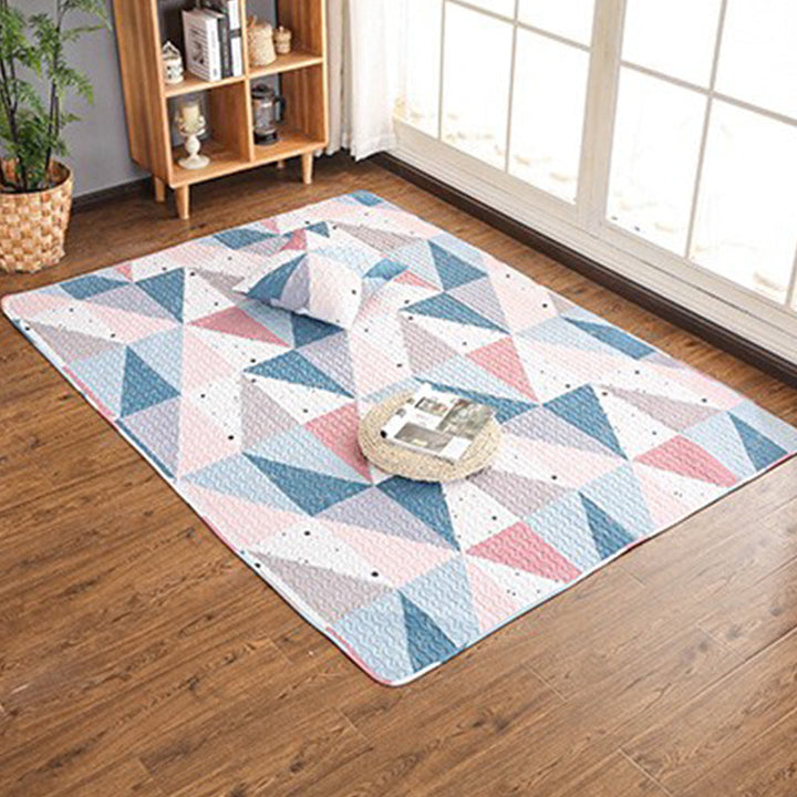 BowLift | Western Decor Rug Multicolor Geometric Print Rug Cotton Non-Slip Back Easy Care Rug