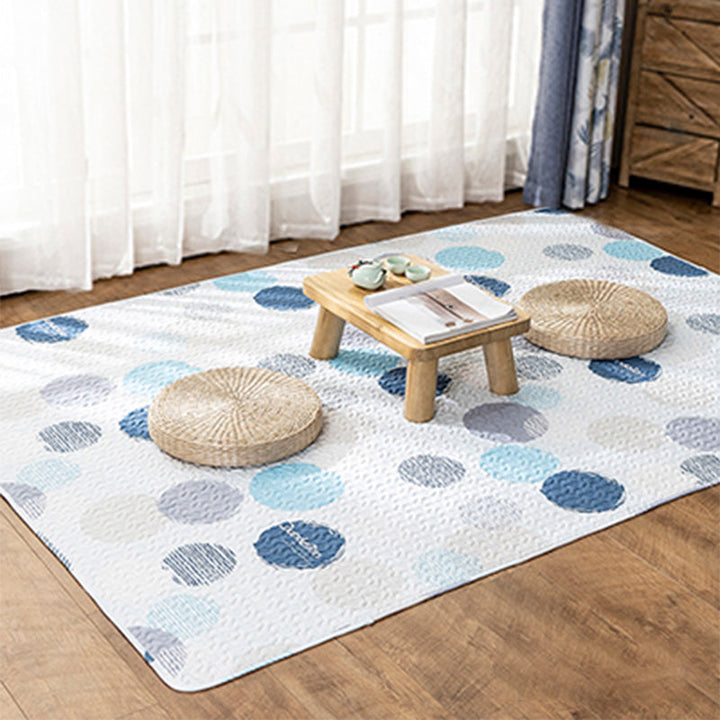 Multi-Color Relaxation rug Cotton Geometric pattern rug Non-slip backing Machine washable rug for bedroom | Bowlift