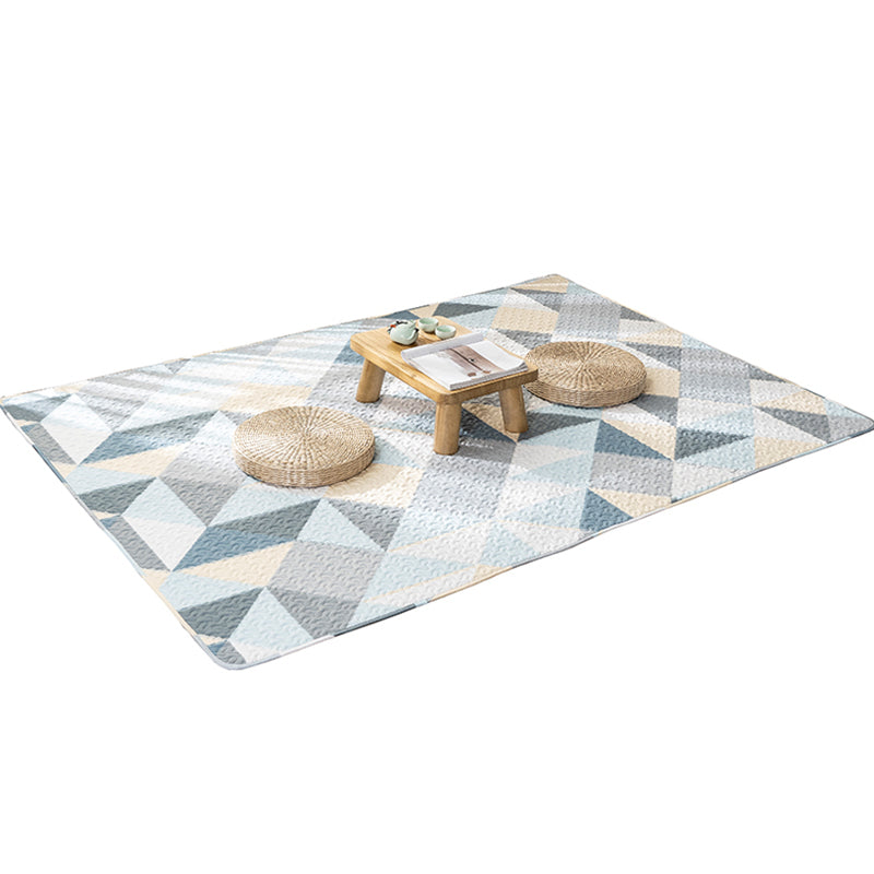 Multi-Color Relaxation rug Cotton Geometric pattern rug Non-slip backing Machine washable rug for bedroom | Bowlift