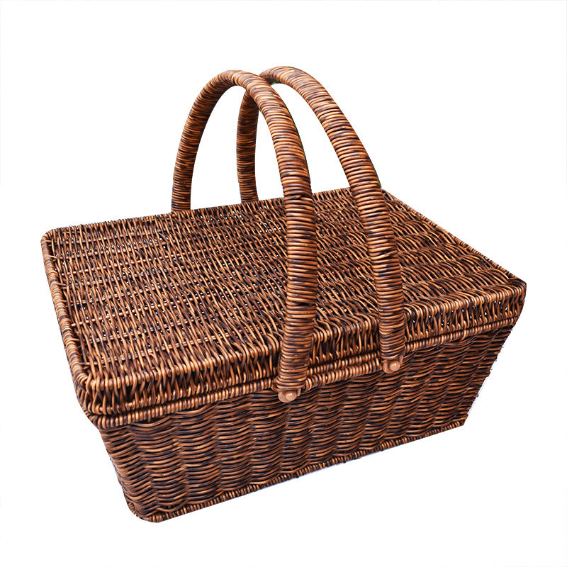 Handcrafted Woven Storage Basket with Lid Bowlift 1789539601