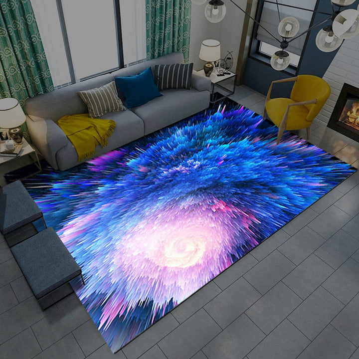 BowLift | Natural Living Room Rug Multicolored Space Print Rug Polypropylene Non-Slip Washable Area Rug