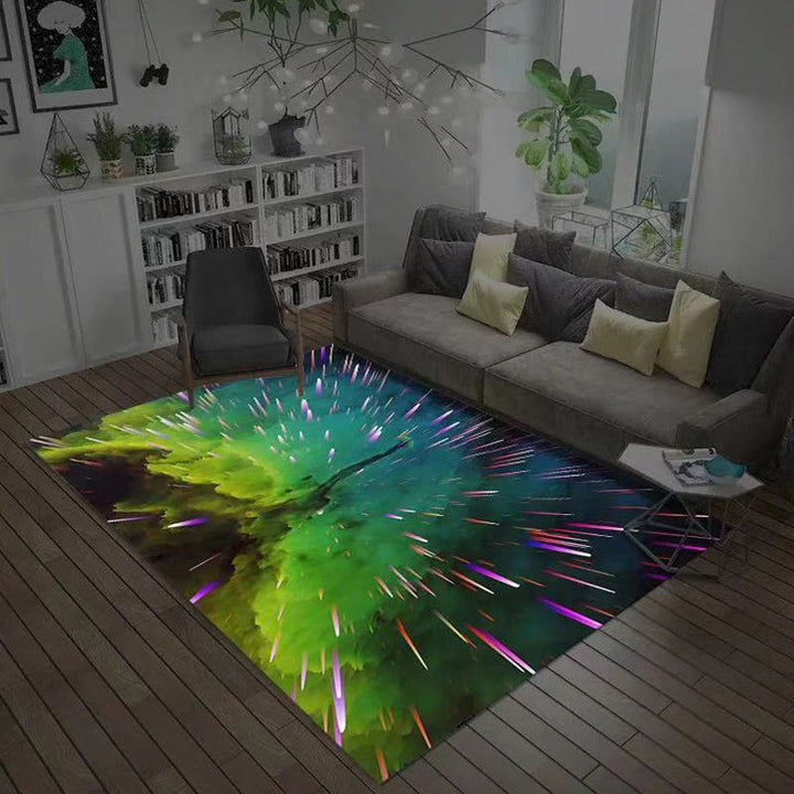 BowLift | Multicolored novelty rug polyester room pattern area rug with non-slip backing machine washable rug for the bedroom
