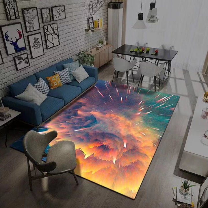 BowLift | Multicolored novelty rug polyester room pattern area rug with non-slip backing machine washable rug for the bedroom
