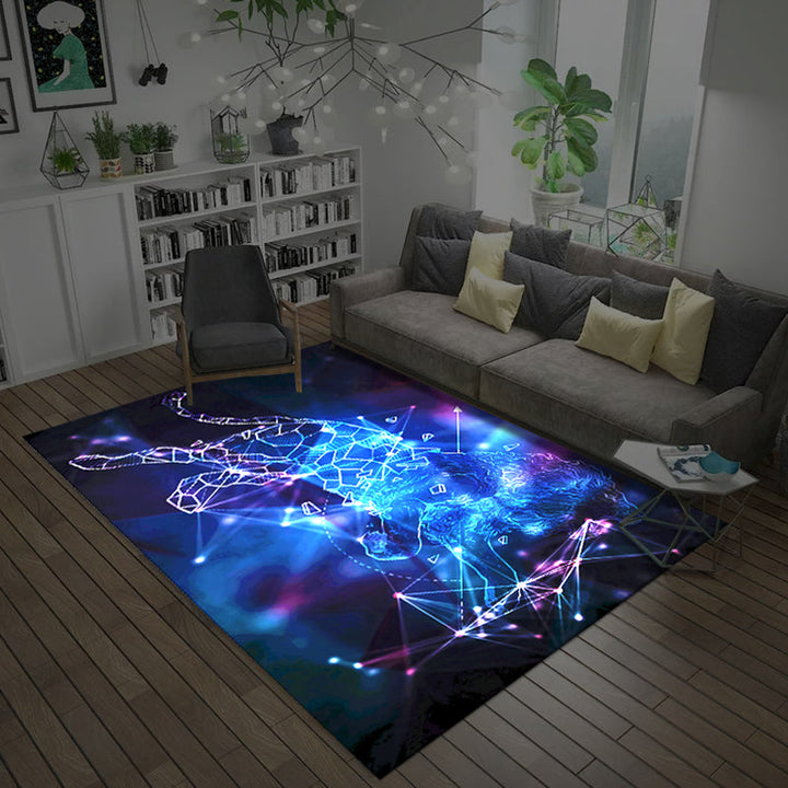 BowLift | Multicolored novelty rug polyester room pattern area rug with non-slip backing machine washable rug for the bedroom