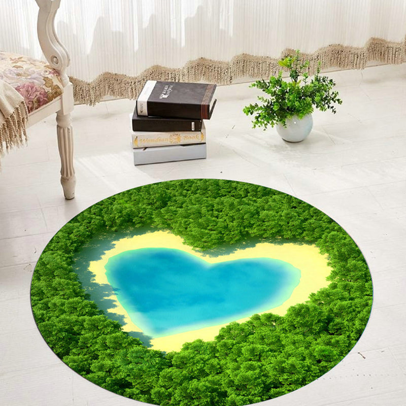 BowLift | Comfort 3D Plant Pattern Rug Multicolored Polypropylene Area Rug Easy Care Machine Washable Rug for Room