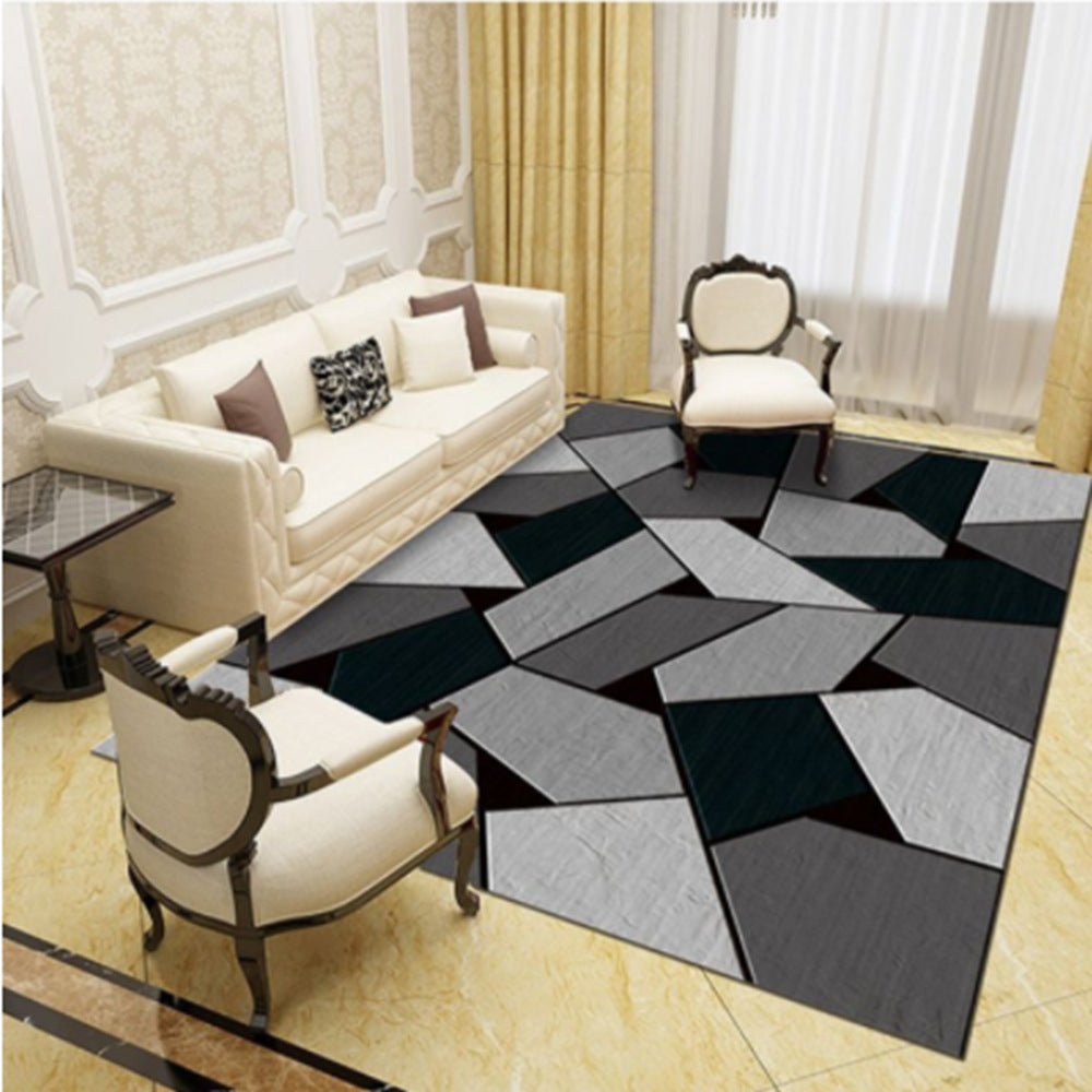 Marble-Patterned Area Rug Bowlift