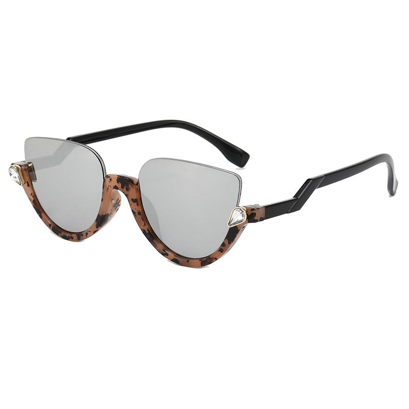 Ladies Cat-Eye Sunglasses with Glamorous Stone Accents Bowlift