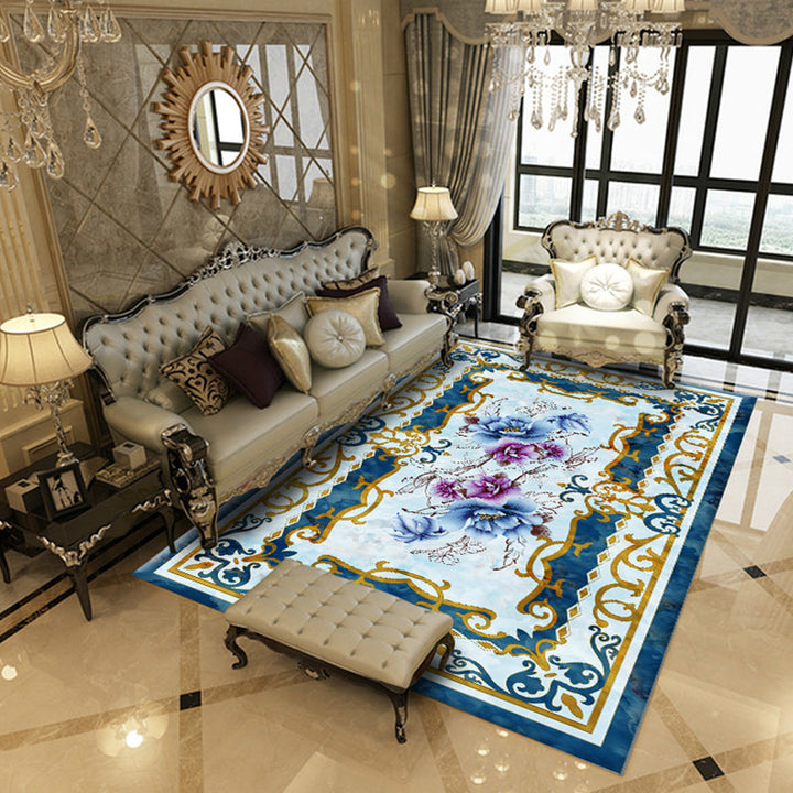 BowLift | Multicolored living room rug Chinoiserie flower rug polypropylene machine washable stain resistant non-slip back rug