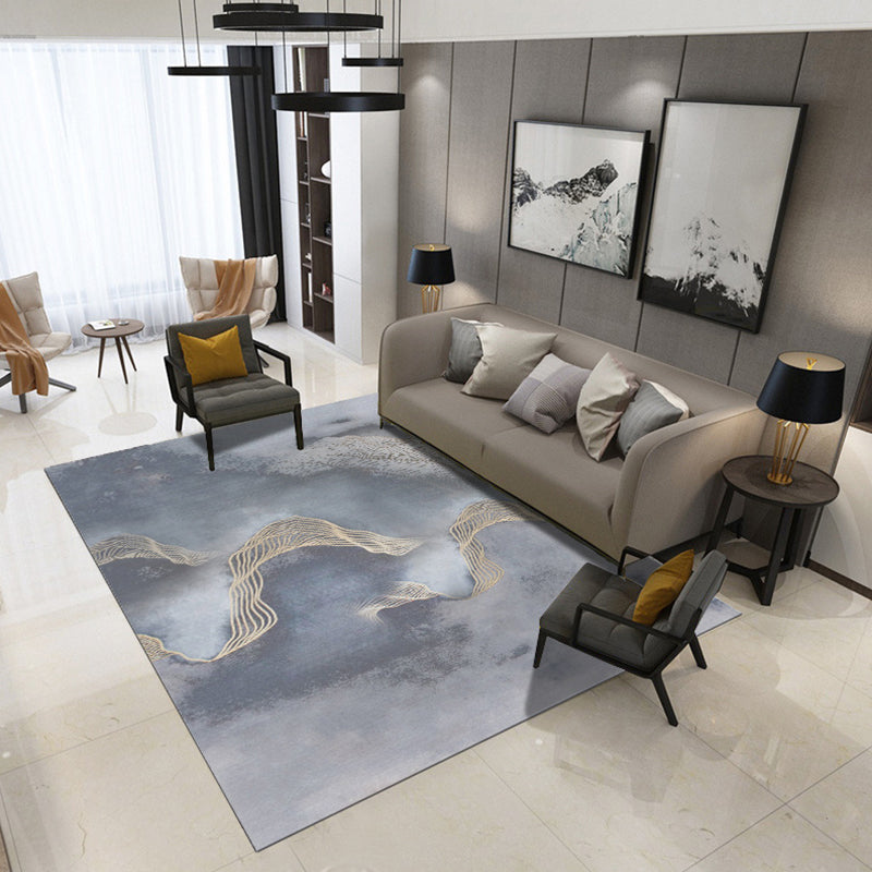 BowLift | Decorative Asian Rug Multicolor Mountain Print Abstract Rug Pet-Friendly Non-Slip Backing Rug for Room