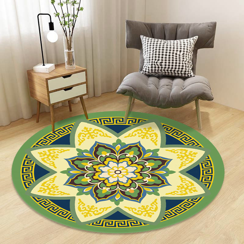 BowLift | Chinoiserie Floral Rug Multicolor Polypropylene Rug Pet Friendly Non-Slip Back Stain Resistant Rug for the Drawing Room