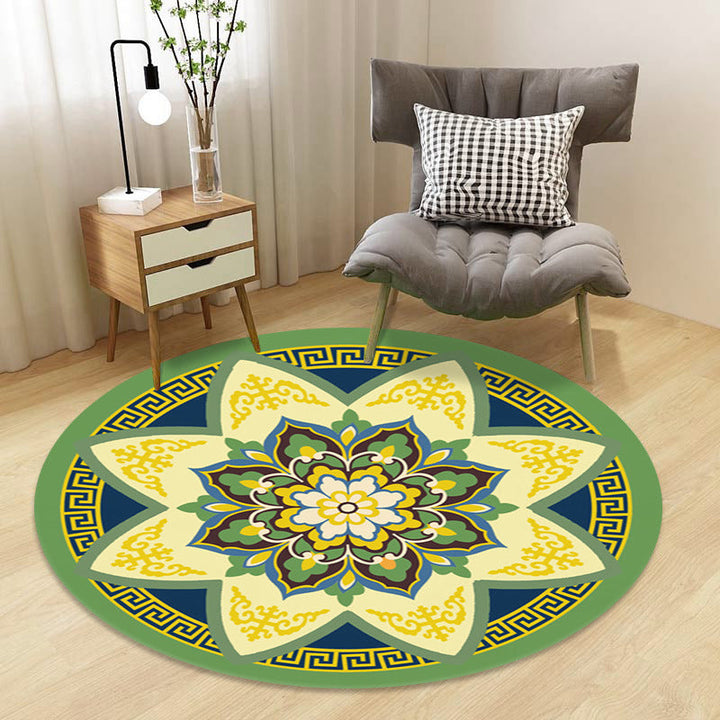 BowLift | Chinoiserie Floral Rug Multicolor Polypropylene Rug Pet Friendly Non-Slip Back Stain Resistant Rug for the Drawing Room