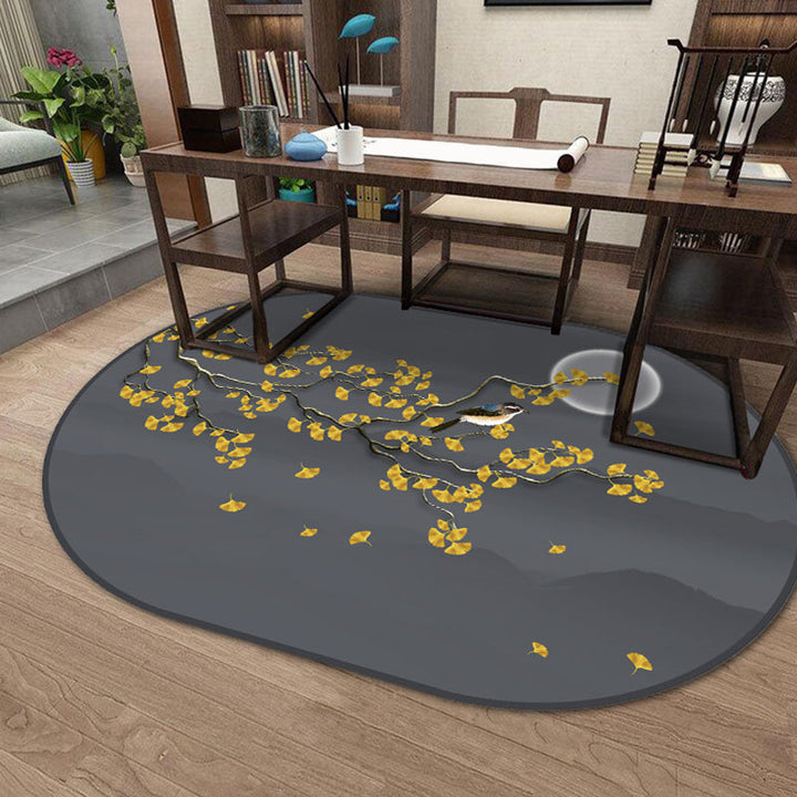 BowLift | Multi-Color Chinoiserie Area Rug Synthetic Flower and Bird Print Rug Non-Slip Back Pet-Friendly Rug for Bedroom