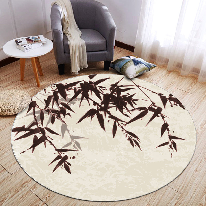 BowLift | Oriental Living Room Rug Multicolored Plant Painting Rug Polyester Washable Pet Friendly Non-Slip Rug