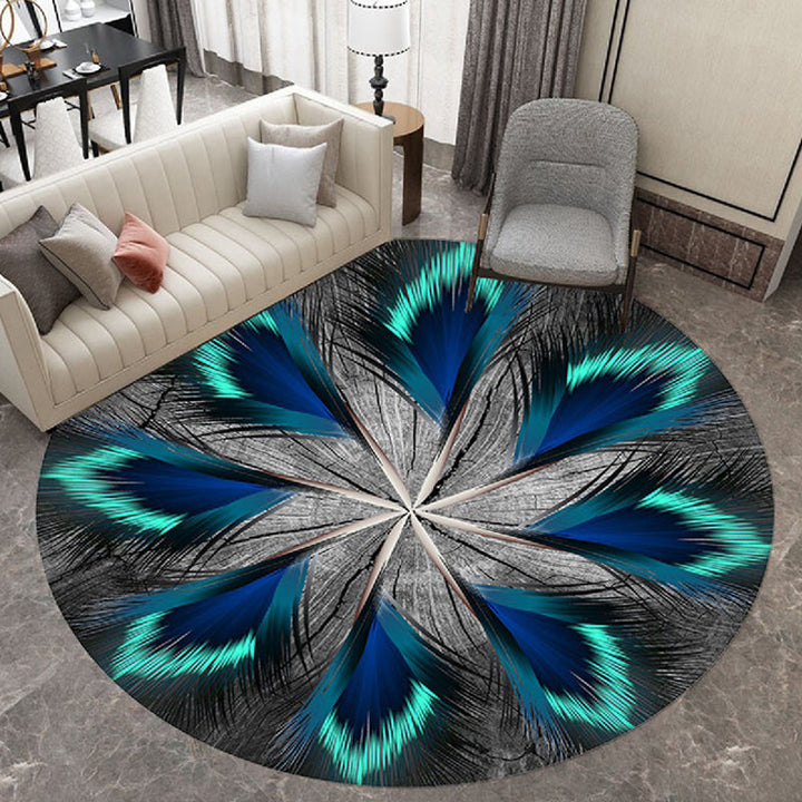 BowLift | Oriental Living Room Rug Multicolored Plant Painting Rug Polyester Washable Pet Friendly Non-Slip Rug